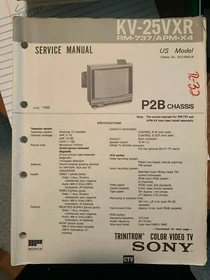 Original Sony Service Manual for KV Model TV's~ Select One