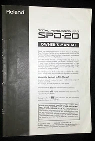Roland SPD 20 Owner's MANUAL - Drum Pad's Manual **Used in Good Condition