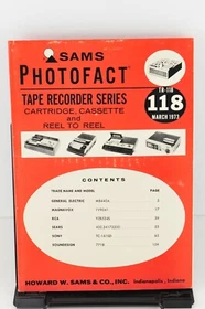 Sams Photofact Tape Recorder Series TR-100 to TR-125 *Select Volume*  Acceptable