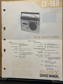 Original Sony Service Manual for CF and CFM Model Radios ~ Select One
