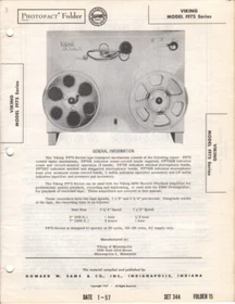 SAMS Photofact Folder VINTAGE REEL to REEL 1956 1957 1959 Tube SCHEMATIC Manual