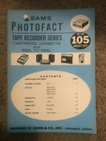 Sams Photofact Tape Recorder Service Manual  (TR-101 thru TR-202)