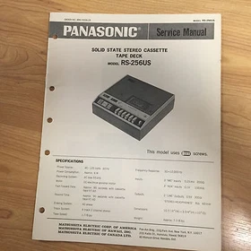 Original Panasonic Service Manual for RS model Cassette Tape Decks ~ Select One