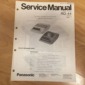 Original Panasonic Service Manual for RQ model Cassette Players ~ Select One