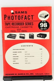 Sams Photofact Tape Recorder Series TR-76 to TR-99 *Select Volume*  (Acceptable)