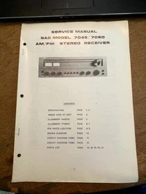 Original NAD Service Manual for Receivers ~ Select One