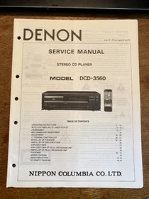 Original Denon Service Manual for CD Players ~ Select One