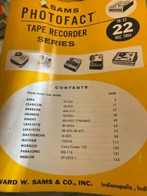 Sams Photofact Tape Recorder Service Manual  (TR-1 thru TR-100)