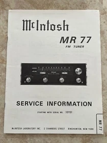 MCINTOSH SERVICE INFORMATION or SERVICE MANUALS  - ORIGINAL