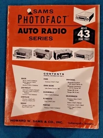 Sams Photofact Auto Radio Schematic Manuals 19-80 (ea.) - chose from available.