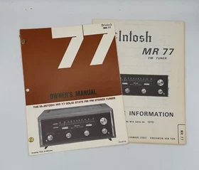 MCINTOSH OWNER'S MANUALS (SOME WITH SERVICE INFORMATION) - ALL ORIGINAL