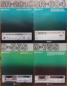 Hitachi Receivers SR-2010, SR-604, Cassette Decks D-55S, D-75S brochures, Orig