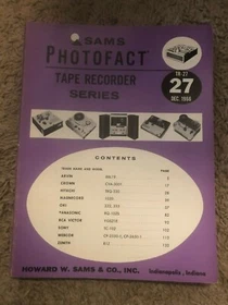 Sams Photofact Tape Recorder Service Manual  (TR-1 thru TR-100)