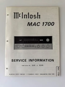 MCINTOSH SERVICE INFORMATION or SERVICE MANUALS  - ORIGINAL