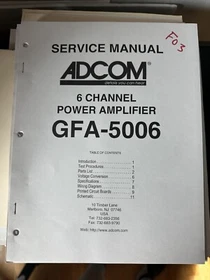 ADCOM Service Manuals ORIGINALS