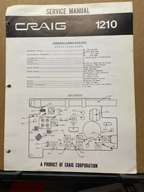 Original Craig Service Manual for Radios Receivers Tape Decks ~ Select One