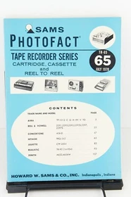 Sams Photofact Tape Recorder Series TR-51 to TR-75 *Select Volume* (Good)