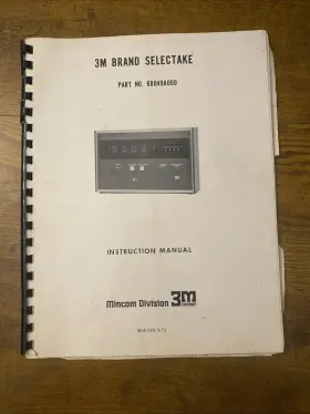 68049A000 3M Selectake Instruction Manual