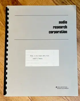 D-70MKII ACOUSTIC RESEARCH CORPORATION Arc Amp Manual