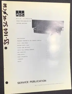SS-100SL-UL-CSA ADC Sound Shaper Graphic Equalizer Service