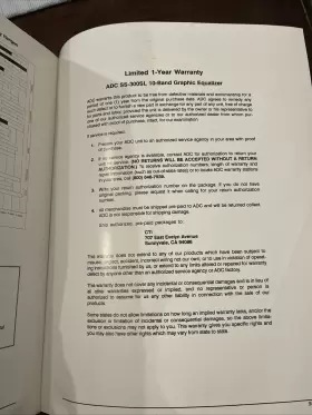 SS-300SL-UL-CSA ADC Graphic Equalizer Owners Manual #3
