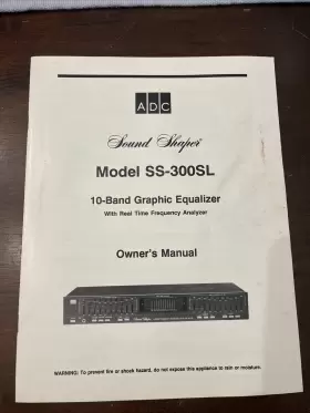 SS-300SL-UL-CSA ADC Graphic Equalizer Owners Manual