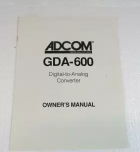 GDA-600 ADCOM Digital Analog Converter Owners Manual