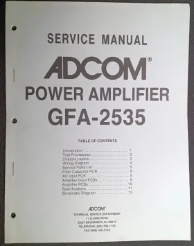 GFA-2535 ADCOM Amplifier Service Manual Photocopy