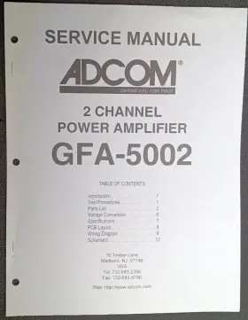 GFA-5002 ADCOM Amplifier Service Manual
