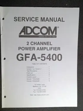 GFA-5400 ADCOM Power Amplifier Service Manual