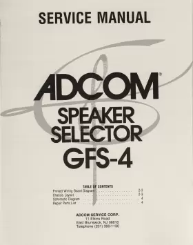GFS-4 ADCOM Service Manual Speaker Selector Schematics