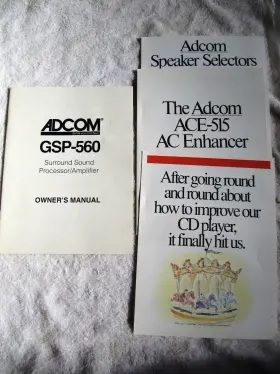 GTP-560 ADCOM Owners Manual Surround Sound Processor Promo