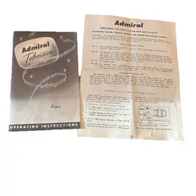 41B20-40 ADMIRAL Television Operating Published Sticker