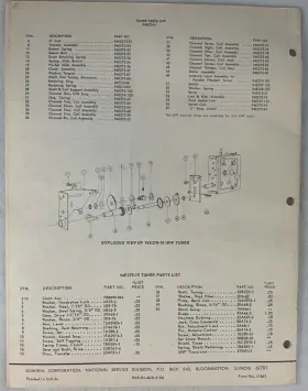 S1062 ADMIRAL Tv Television Service Manuals Chassis #3