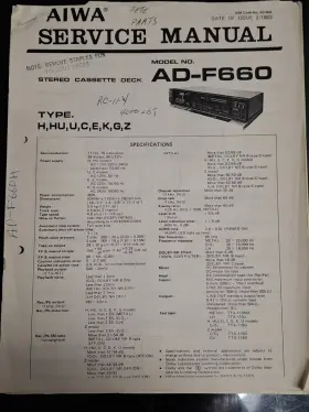 AD-F660 AIWA Hu Cassette Deck Service Manual