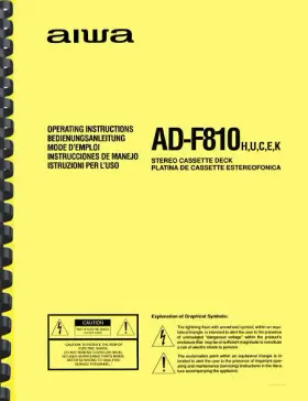 AD-F810 AIWA Stereo Cassette Deck Owners Manual Repair