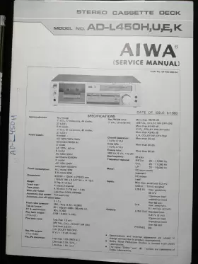 AD-L450H AIWA Stereo Cassette Deck Service Manual