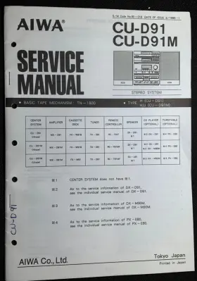 CU-D91 AIWA Stereo Service Manual