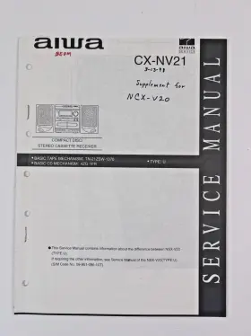CX-NV21 AIWA Service Manual Repair Boombox