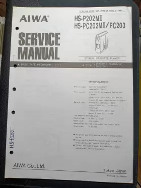 HS-P202MII AIWA Stereo Cassette Player Service Manual Origi