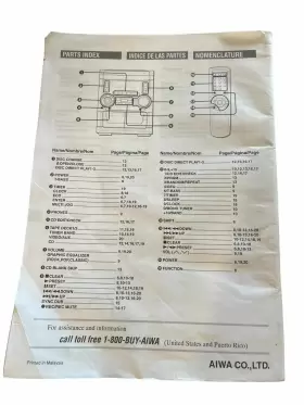 NSX-A555 AIWA Disc Stereo Operating Manual #2