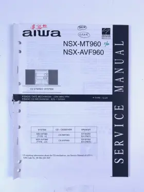 NSX-MT960 AIWA Service Repair Manual Cd Stereo