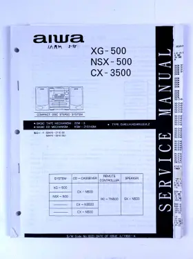 XG-500 AIWA Service Repair Manual Cd Stereo