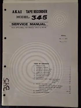 345-D AKAI Tape Recorder Service Manual