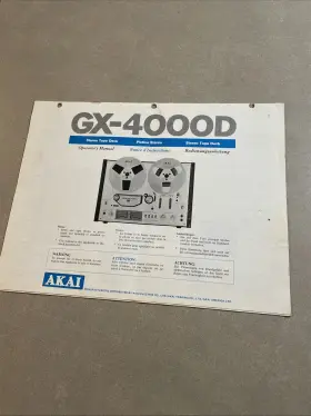 530527B10-560820-5 AKAI Owners Manual Stereo Tape Deck Reel