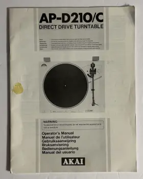 570330-20 AKAI Drive Turntable Manual Operator