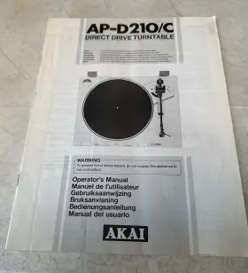 AP-D210-C AKAI Drive Turntable Manual Great Operator