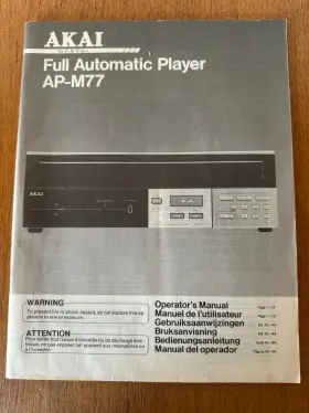 AP-M77 AKAI Automatic Player Service Manual