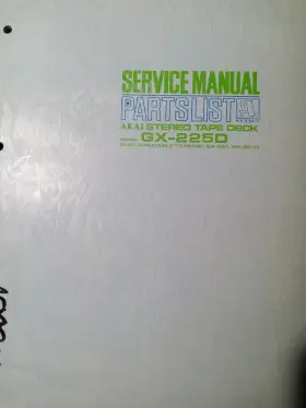 GX-221 AKAI Reel Service Manual