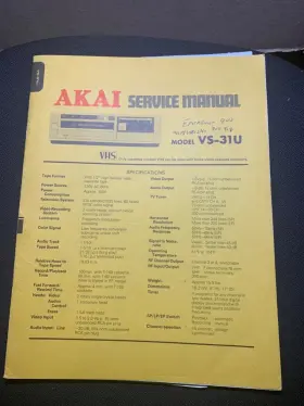 VS-31U AKAI Service Manual Vhs Video Cassette Recorder